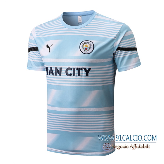 T Shirt Allenamento Manchester City Blu/Bianco 2022/2023