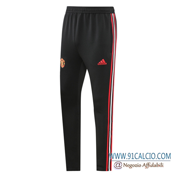 Pantaloni Da Allenamento Manchester United Nero/Rosso 2022/2023