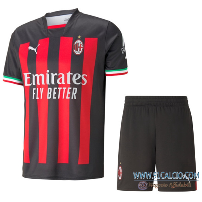 Kit Maglia AC Milan Prima + Pantaloncini 2022/2023
