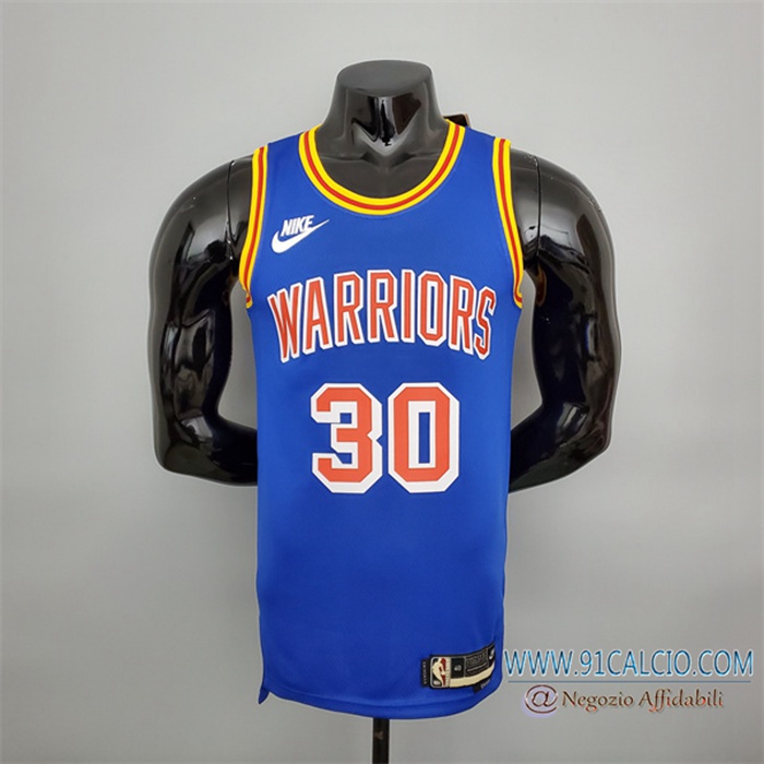 Maglia Golden State Warriors (Curry #30) Blu Retro 75th Anniversary