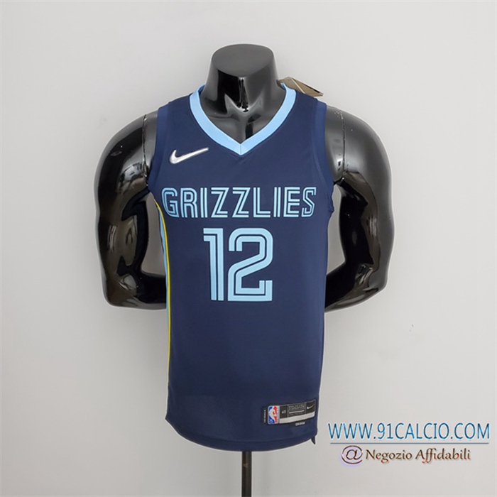 Maglia Memphis Grizzlies (Morant #12) blu navy 75th Anniversary