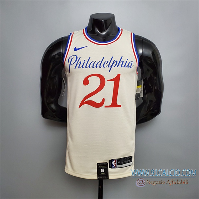 Maglia Philadelphia 76ers (Embiid #21) 2020 Beige City Limited Edition