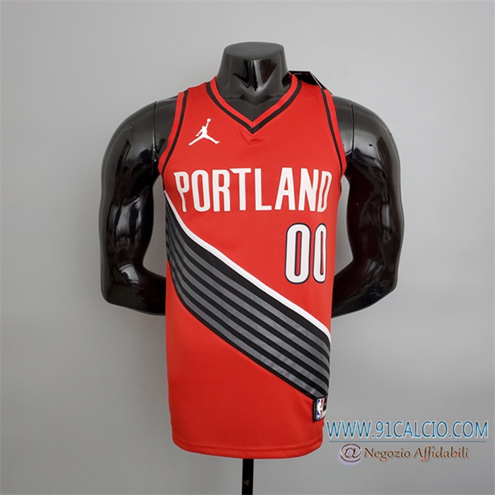 Maglia Portland Trail Blazers (Anthony #00) Rosso Jordan Style