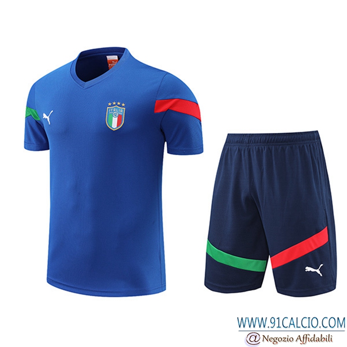 Kit Maglia Allenamento + Pantaloncini Italia Blu 2022/2023