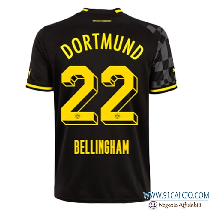 Maglie Calcio Dortmund BVB (BELLINGHAM #22) 2022/23 Seconda