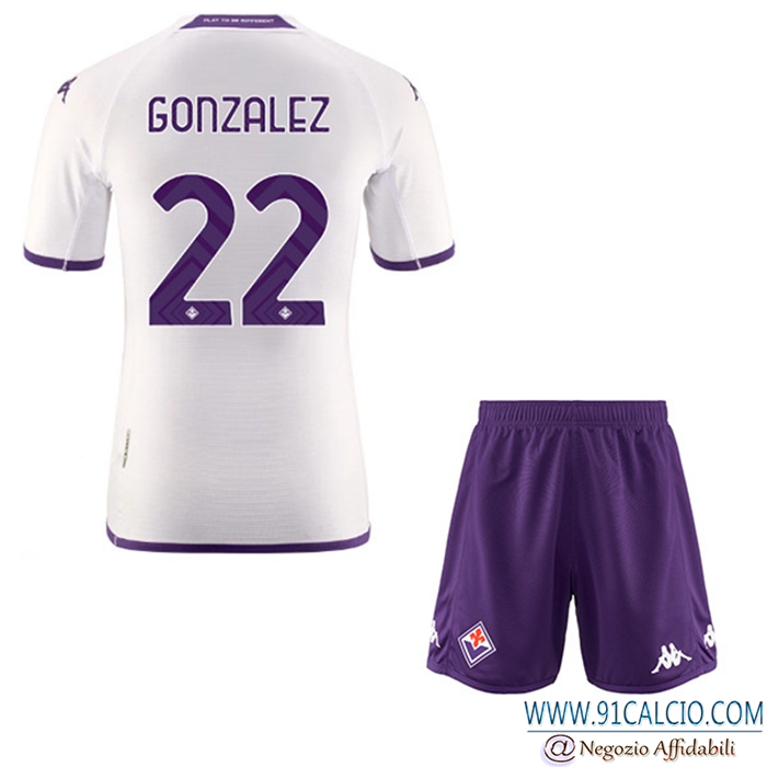 Maglie Calcio ACF Fiorentina (GONZALEZ #22) Bambino Seconda 2022/23