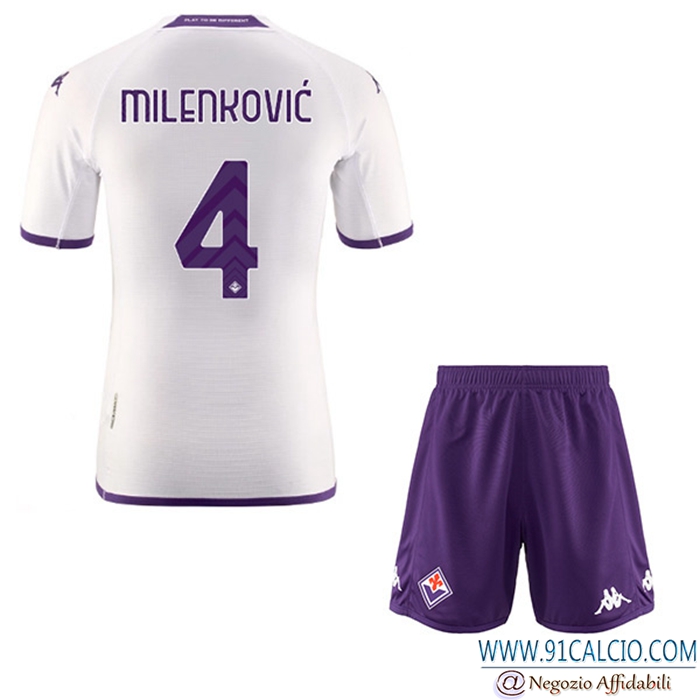 Maglie Calcio ACF Fiorentina (MILENKOVIĆ #4) Bambino Seconda 2022/23