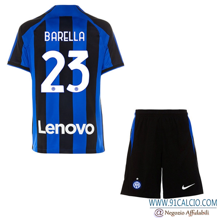 Maglie Calcio Inter Milan (BARELLA #23) Bambino Prima 2022/23