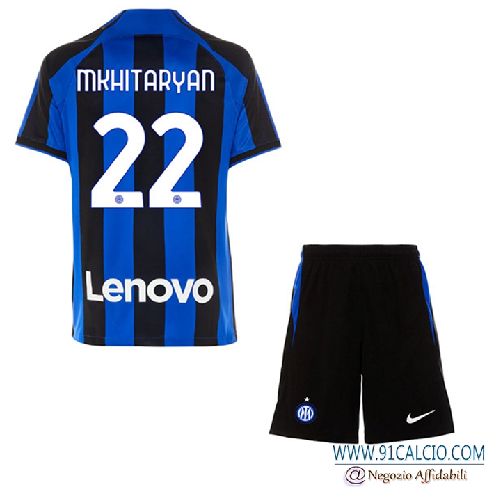 Maglie Calcio Inter Milan (MKHITARYAN #22) Bambino Prima 2022/23