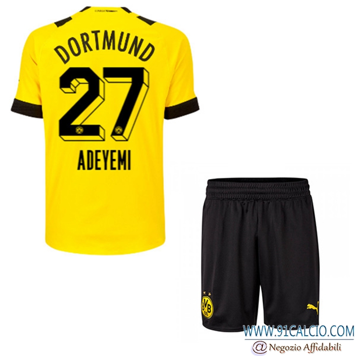 Maglie Calcio Dortmund BVB (ADEYEMI #27) Bambino Prima 2022/23