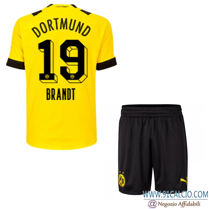 Maglie Calcio Dortmund BVB (BRANDT #19) Bambino Prima 2022/23