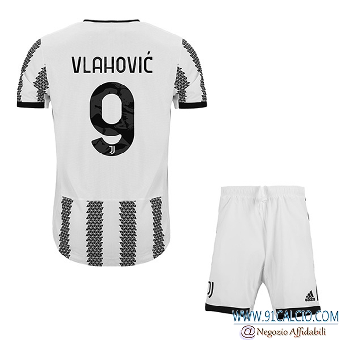 Maglie Calcio Juventus (VLAHOVIĆ #9) Bambino Prima 2022/23