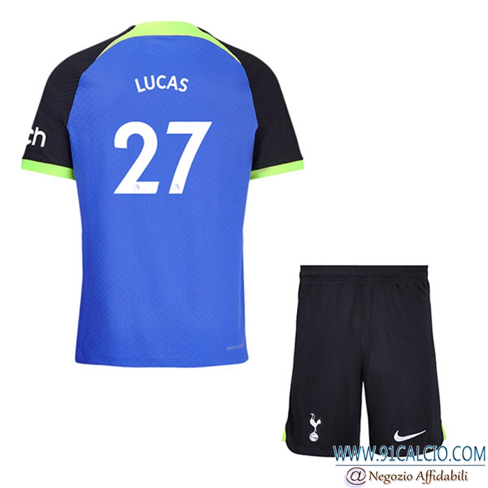 Maglie Calcio Tottenham Hotspur (LUCAS #27) Bambino Seconda 2022/23