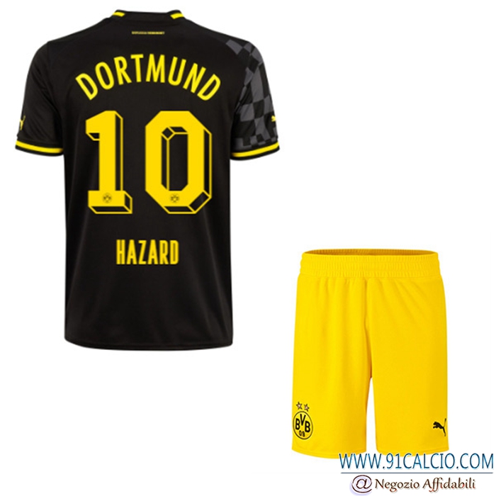 Maglie Calcio Dortmund BVB (HAZARD #10) Bambino Seconda 2022/23