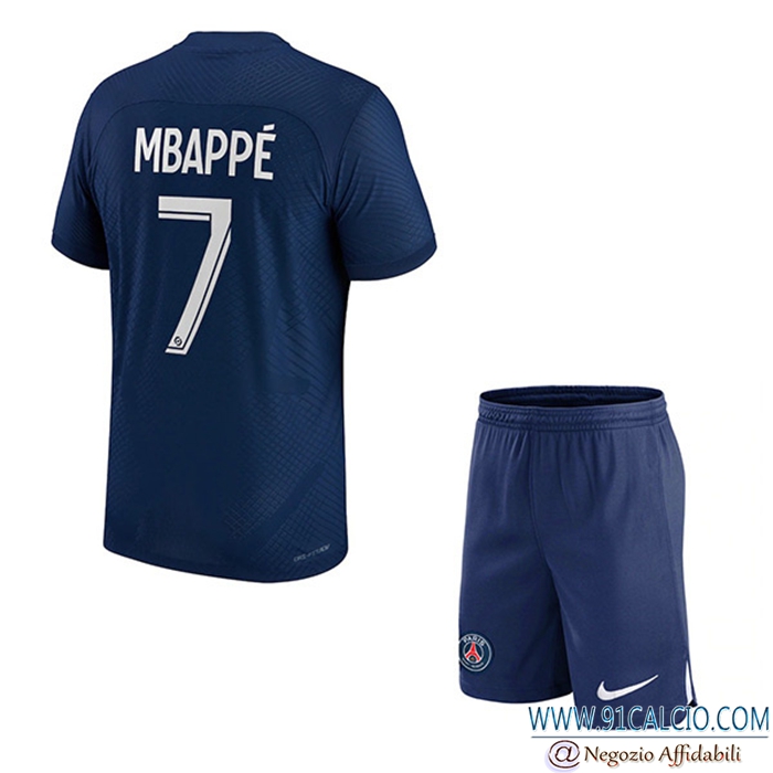 Maglie Calcio PSG (MBAPPÉ #7) Bambino Prima 2022/23