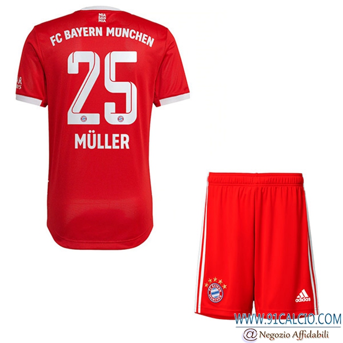 Maglie Calcio Bayern Monaco (MÜLLER #25) Bambino Prima 2022/23