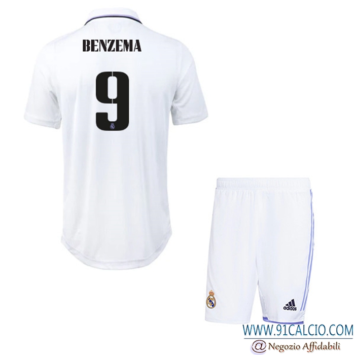 Maglie Calcio Real Madrid (BENZEMA #9) Bambino Prima 2022/23