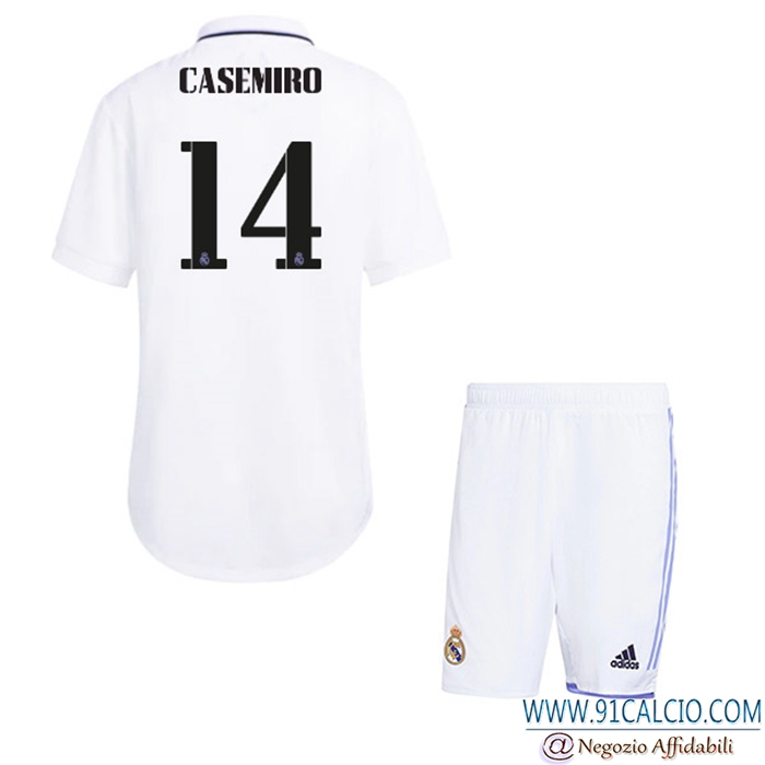 Maglie Calcio Real Madrid (CASEMIRO #14) Bambino Prima 2022/23