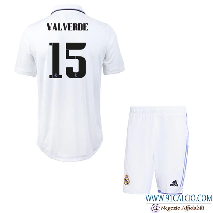 Maglie Calcio Real Madrid (VALVERDE #15) Bambino Prima 2022/23