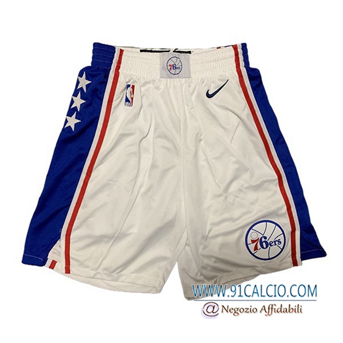 Pantaloncini NBA Philadelphia 76ers Bianco