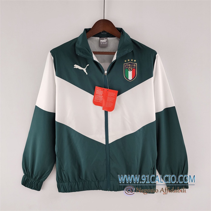 Giacca A Vento Italia Verde/Bianco 2022/2023