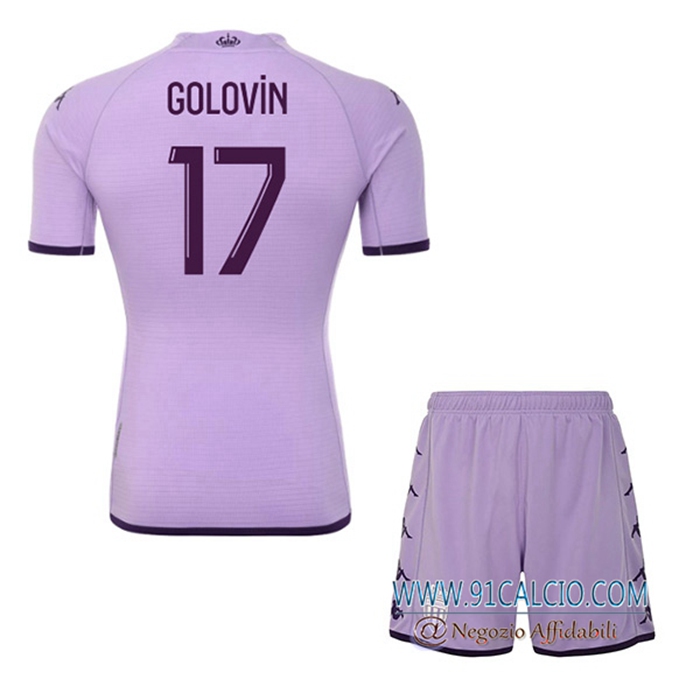 Maglie Calcio AS Monaco (GOLOVIN #17) Bambino Terza 2022/2023