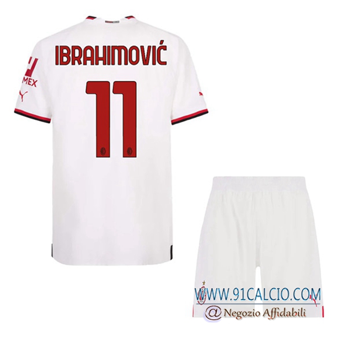 Maglie Calcio AC Milan (IBRAHIMOVIĆ #11) Bambino Seconda 2022/2023