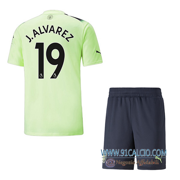 Maglie Calcio Manchester City (J.ALVAREZ #19) Bambino Terza 2022/2023