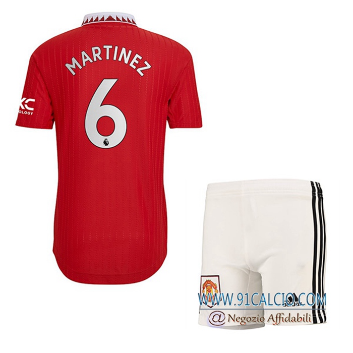 Maglie Calcio Manchester United (MARTÍNEZ #6) Bambino Prima 2022/2023