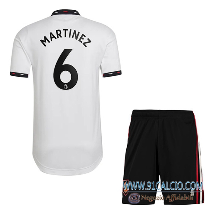 Maglie Calcio Manchester United (MARTÍNEZ #6) Bambino Seconda 2022/2023
