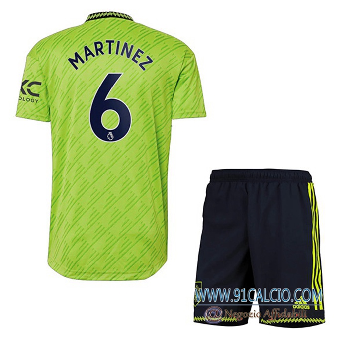 Maglie Calcio Manchester United (MARTÍNEZ #6) Bambino Terza 2022/2023