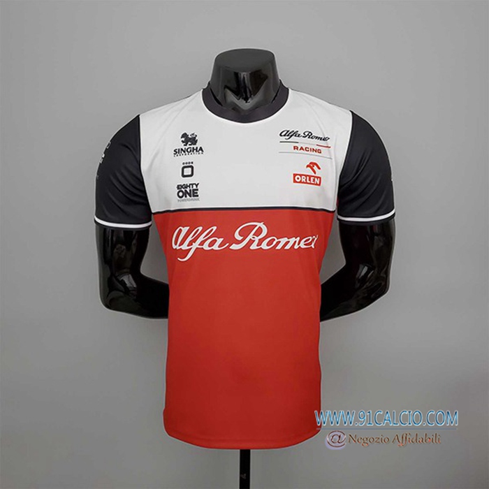T-Shirt F1 Alfa Romeo Team Bianco/Rosso 2022