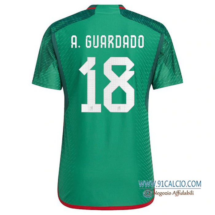Maglie Calcio Messico (A. GUARDADO #18）Coppa Del Mondo 2022 Prima