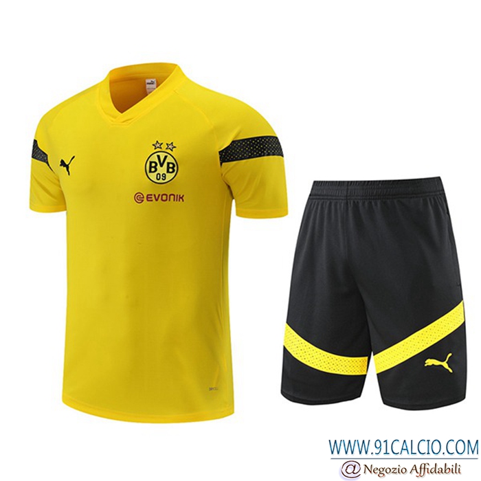 Insieme T Shirt Allenamento + Pantaloncini Dortmund BVB Giallo 2022/2023