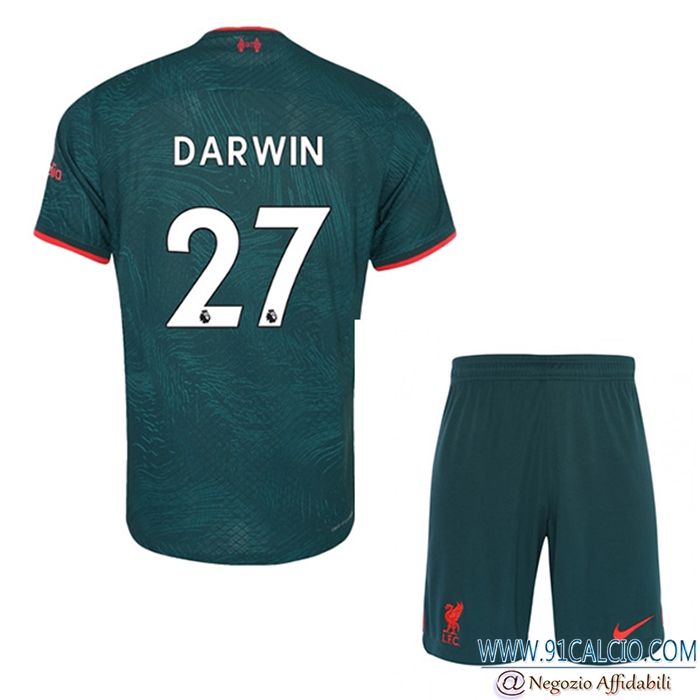 Maglie Calcio Liverpool (DARWIN #27) Bambino Terza 2022/2023