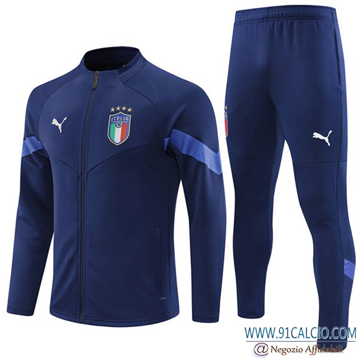 Insieme Tuta Calcio - Giacca Italia Blu Navys 2022/2023