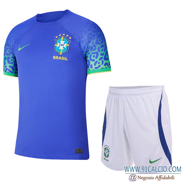 Kit Maglie Calcio Brasile Seconda + Pantaloncini 2022/2023