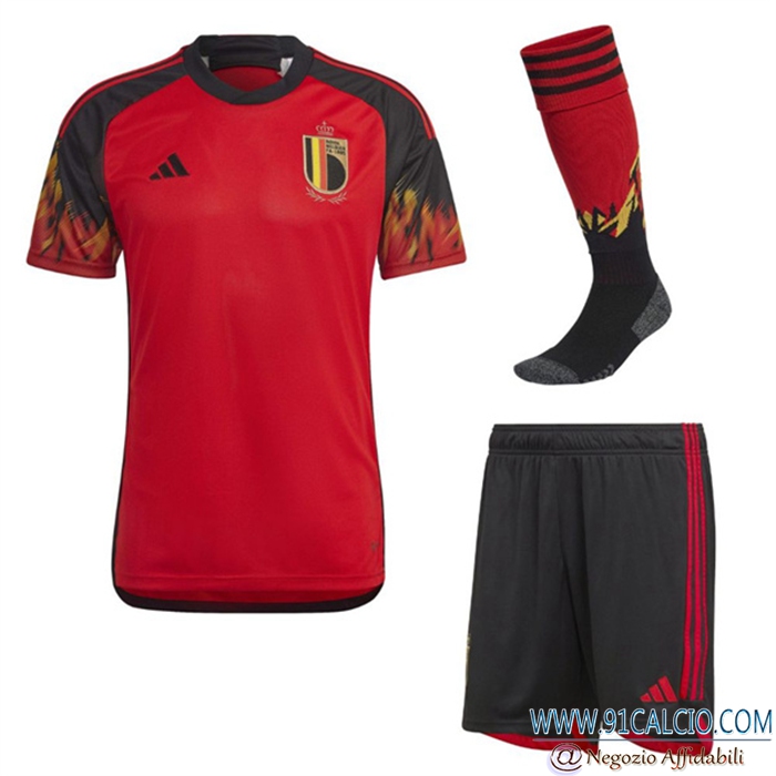 Kit Maglie Calcio Belgio Prima (Pantaloncini + Calzini) 2022/2023